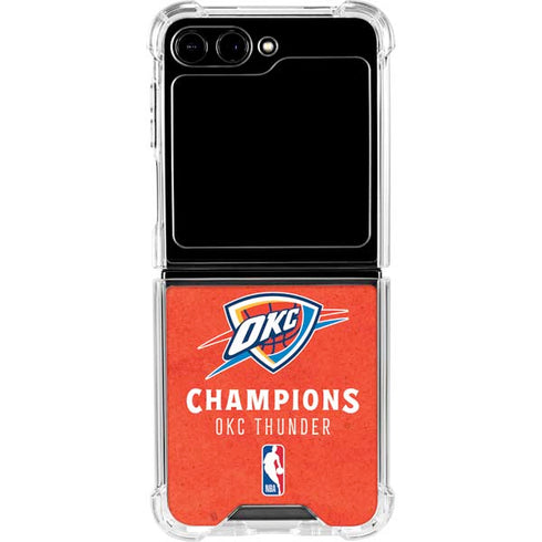 2025 NBA Champions Oklahoma City Thunder Galaxy Z Flip6 Clear Case
